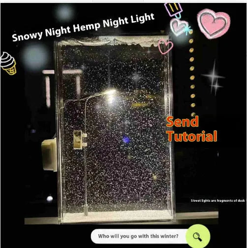 DIY snowy night light kit components for building a small street lamp Christmas desktop decor