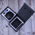 Men's business gift set with quartz watch, leather belt, wallet and pen in coordinated style