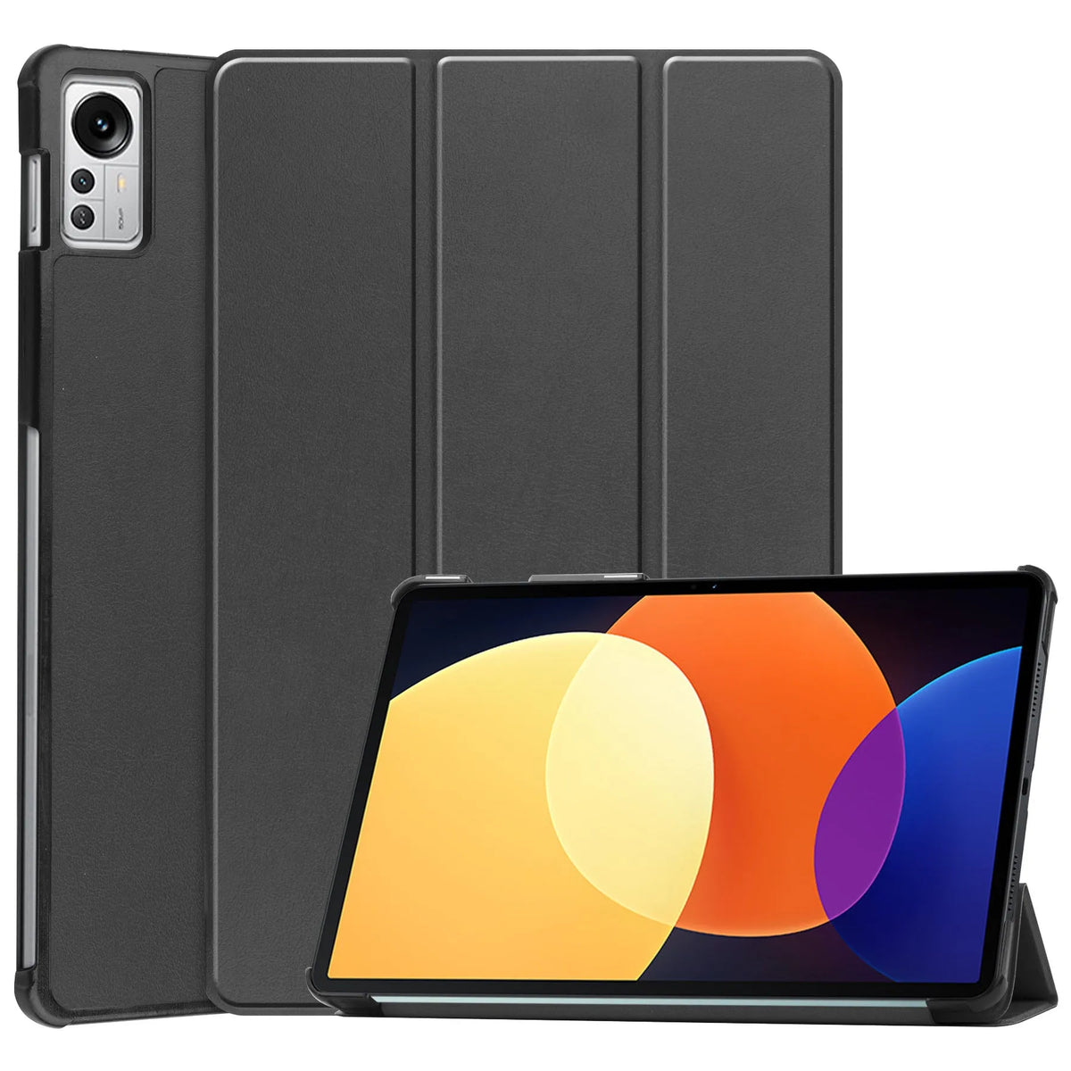 Black ultra thin protective case for Xiaomi Tablet 5 Pro 12.4, PU and PC shell, 290x190x11mm