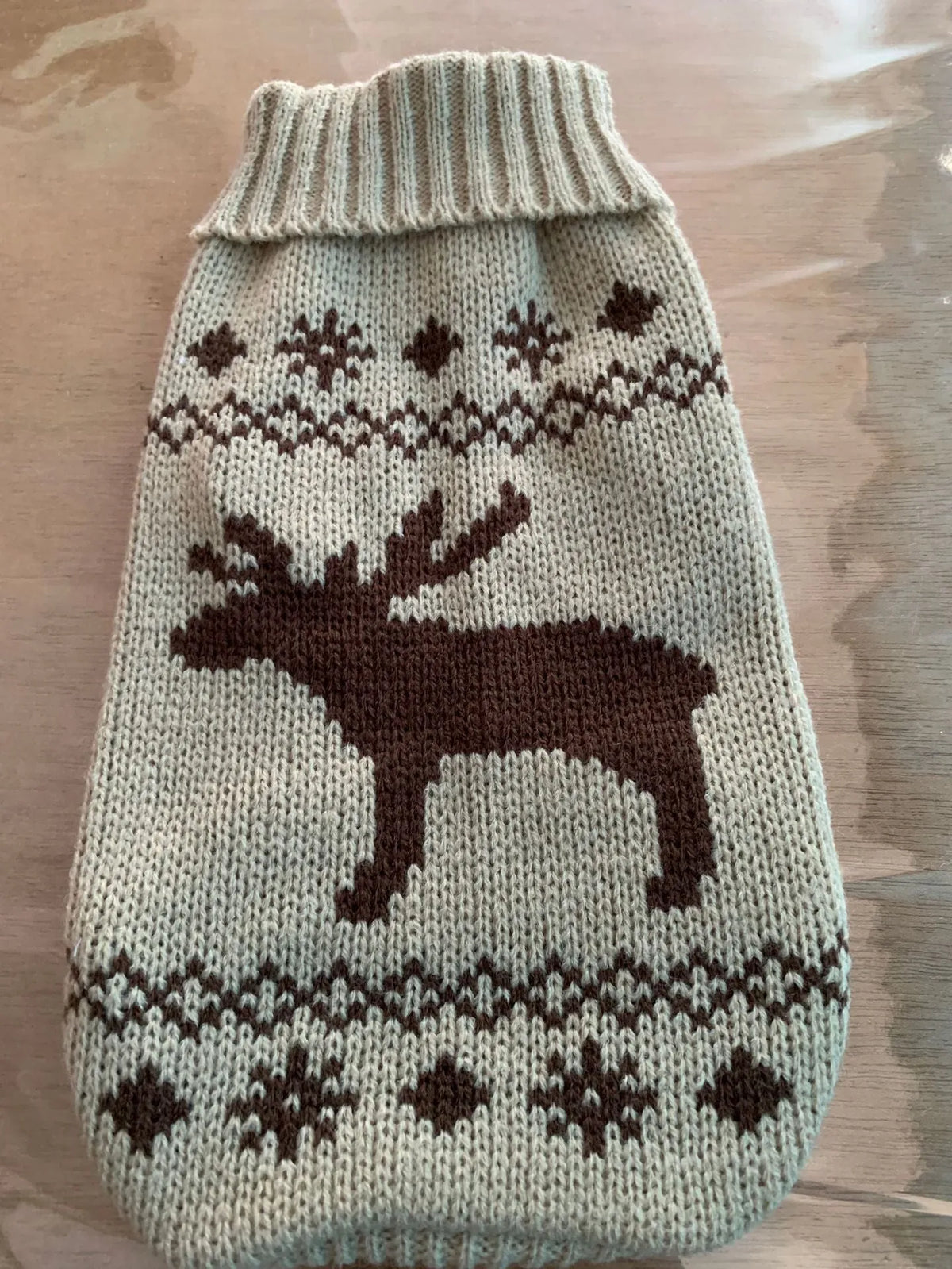 Warm dog sweater autumn winter pet clothes in gray diamond colour, acrylic knit for small to medium dogs