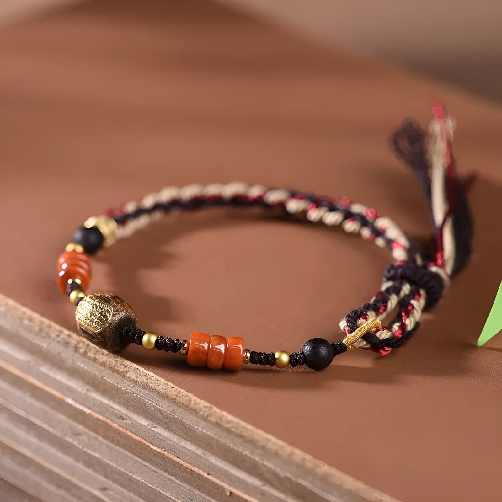 Hand-woven flexible wire watch band in ethnic style with Hongfei Ebony or Lapis Lazuli colour options