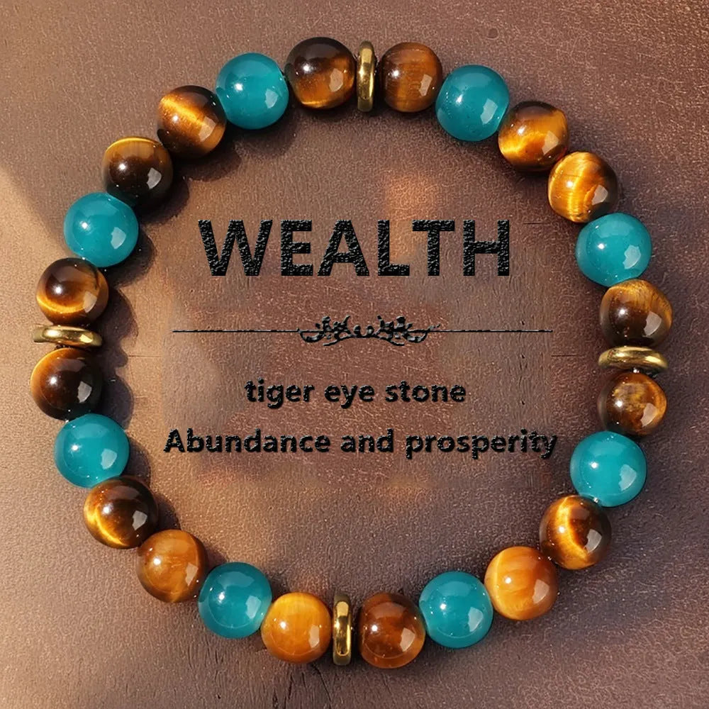 Natural stone crystal bracelet for women unisex casual style multiple colour options D0034
