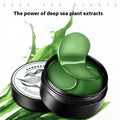 Green seaweed eye mask sheets with 60 tablets containing sodium hyaluronate