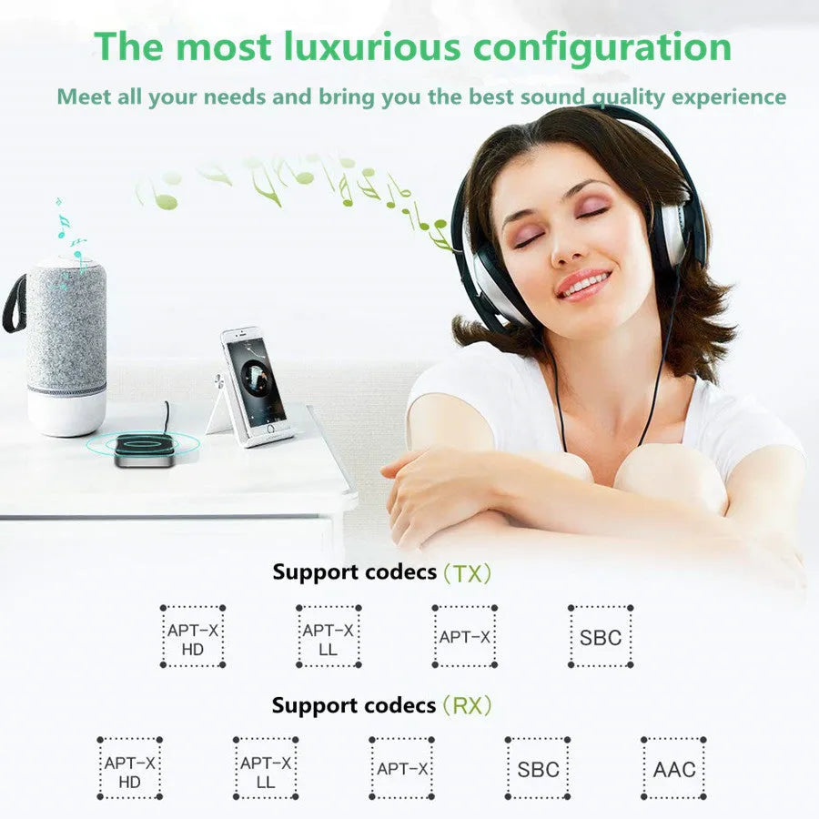 B20mini Bluetooth 5.0 audio adapter transceiver for smart earphones with 10 metre range