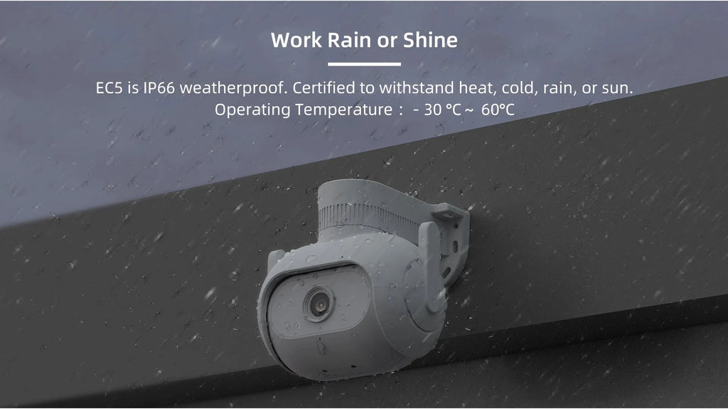 IMILAB EC5 outdoor security camera with floodlight, 360° rotation, and white housing