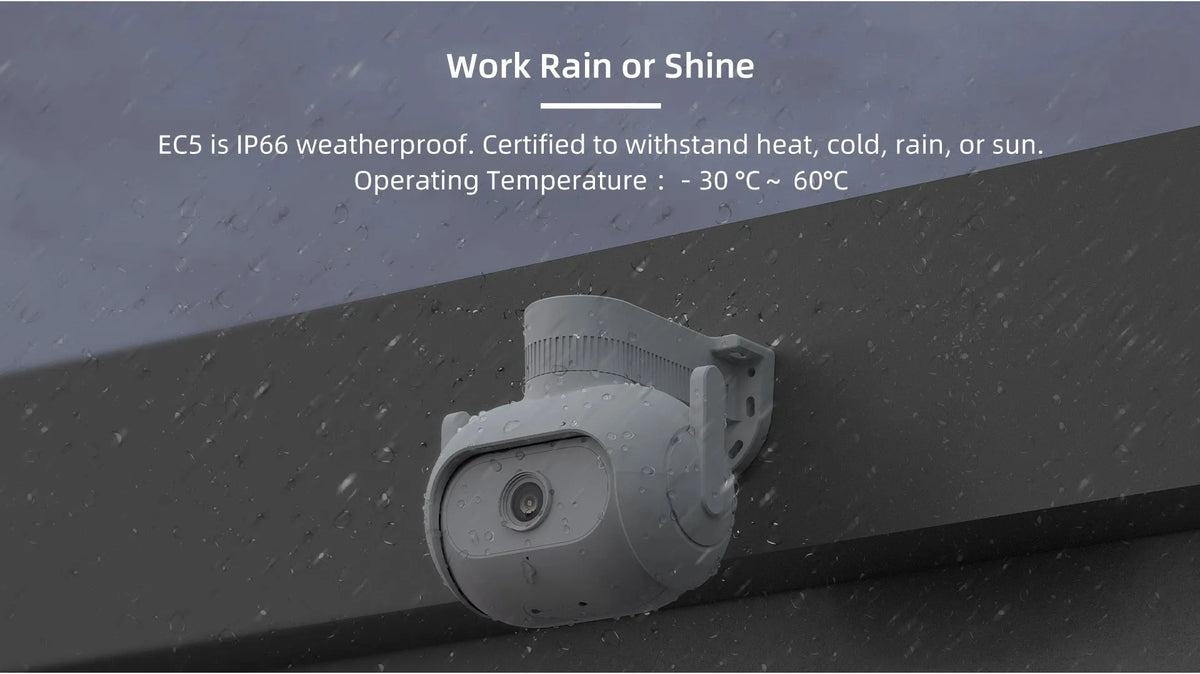 IMILAB EC5 outdoor security camera with floodlight, 360° rotation, and white housing