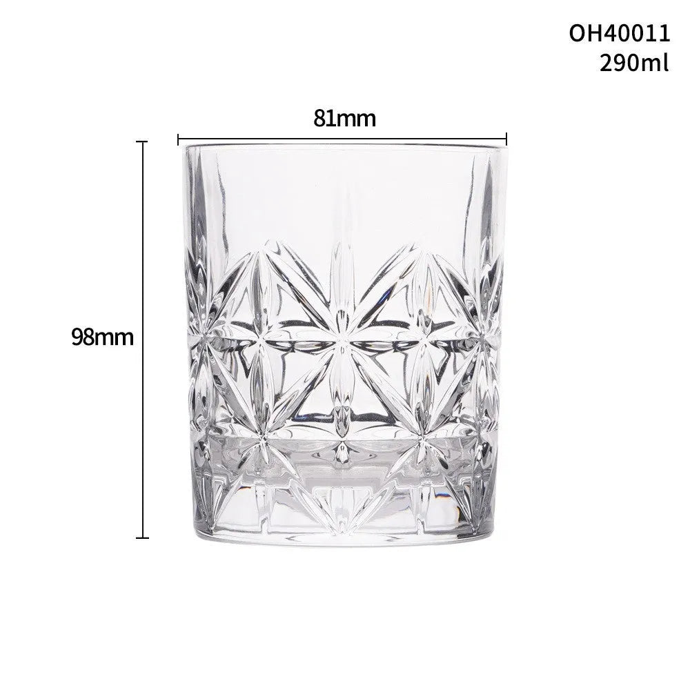 Crystal whiskey shot glass with thick bottom, shown in selected colour style.