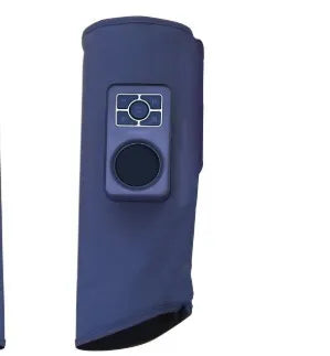 Calf airbag heating leg massager with EMS electric pulse and ultrasonic vibration controls and gear settings