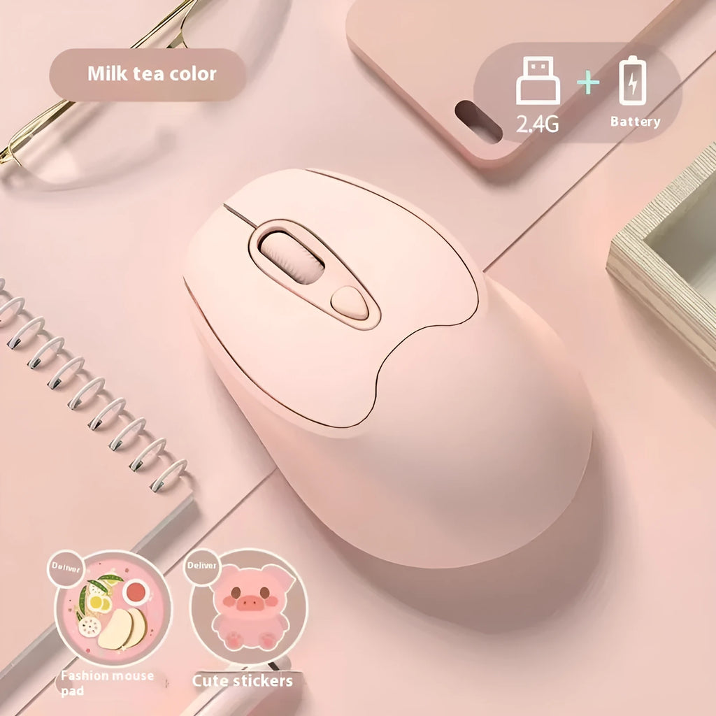 Bluetooth wireless mouse in green colour with dual-mode connectivity for phones and tablets