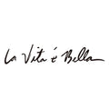 La E Bella reflective car sticker in black, 40x8cm, placed on a car door panel