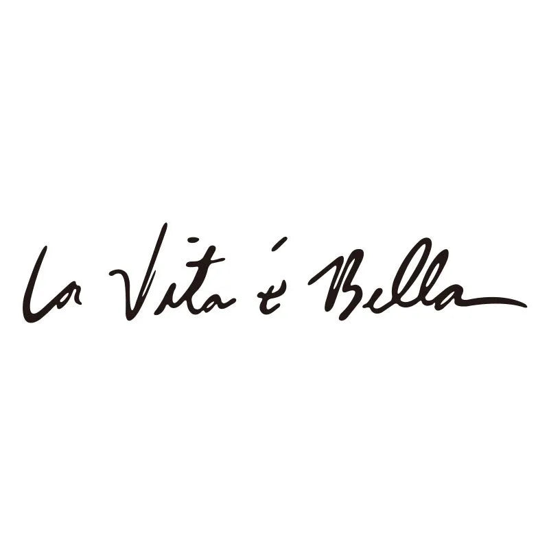 La E Bella reflective car sticker in black, 40x8cm, placed on a car door panel