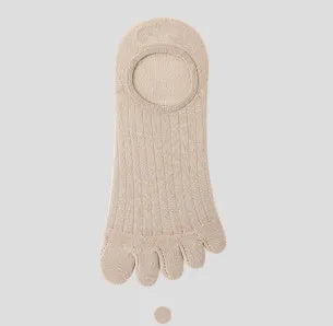 Modal cotton five-finger ultra-thin breathable boat socks in black colour option