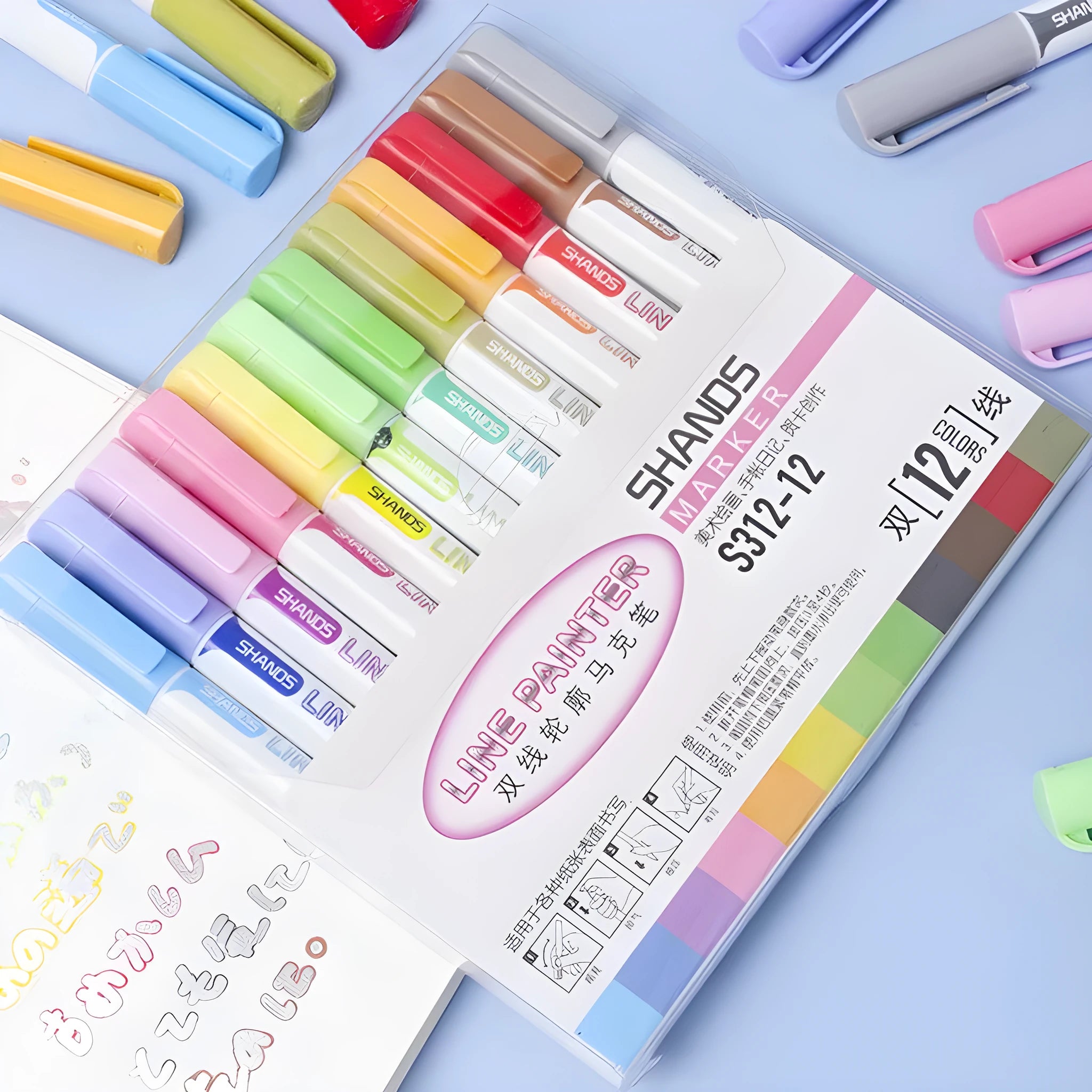 Flash Color acrylic paint marker set showing fine tip markers in multiple colours for crafts and sign making