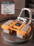Orange four-wheel abdominal exercise roller with automatic rebound and six visible elbow supports.