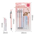 Sakura law style cartoon automatic pencil set with three 0.5mm pencils and HB refill boxes.