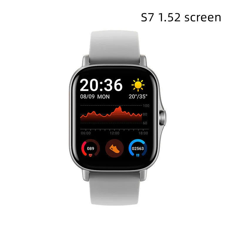 GT20 smart watch with black alloy case and silicone strap showing 1.75-inch touch screen display