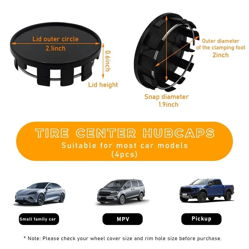54mm silver and black plastic wheel caps for Japanese vehicle hubs