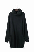 Women's loose slim pullover sweater in apricot, black or yellow with regular sleeves and splicing details