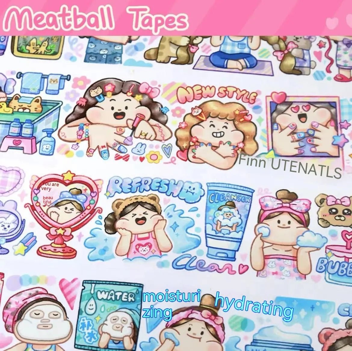 Colourful cartoon character stickers on Japanese paper for haemorrhoid tape packaging customisation