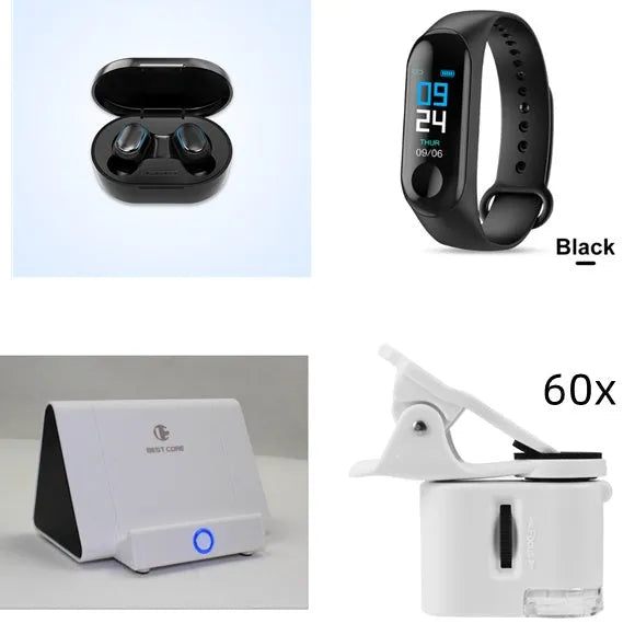 Black Bluetooth earphone with ABS body Type-C port mixed colour pack