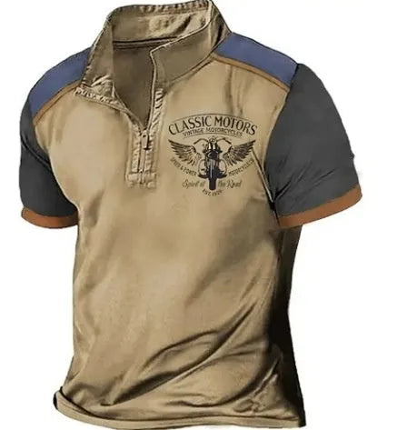 3D printed loose-fit golf polo shirt in polyester bird eye cloth showing detailed pattern and pullover style
