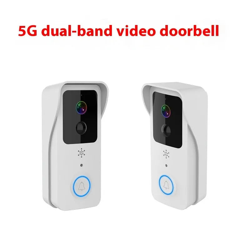 Smart waterproof HD visual doorbell intercom for front door security with rechargeable battery.
