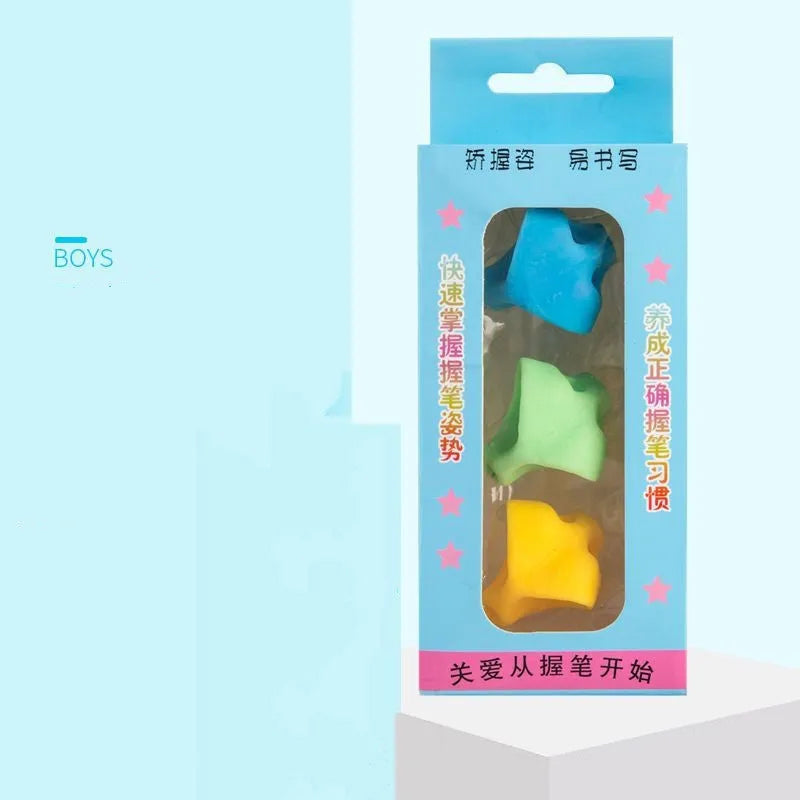 Children's pen holder writing orthosis with corrector tool in assorted colour sets.