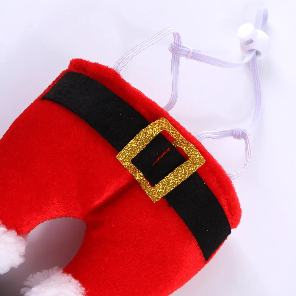 Red polyester Christmas hat for small dogs and cats, one size 20x17x5 cm