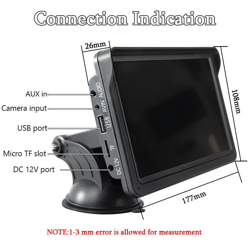 7-inch car display screen for dashboard with Wireless CarPlay and HD 1024x600 resolution