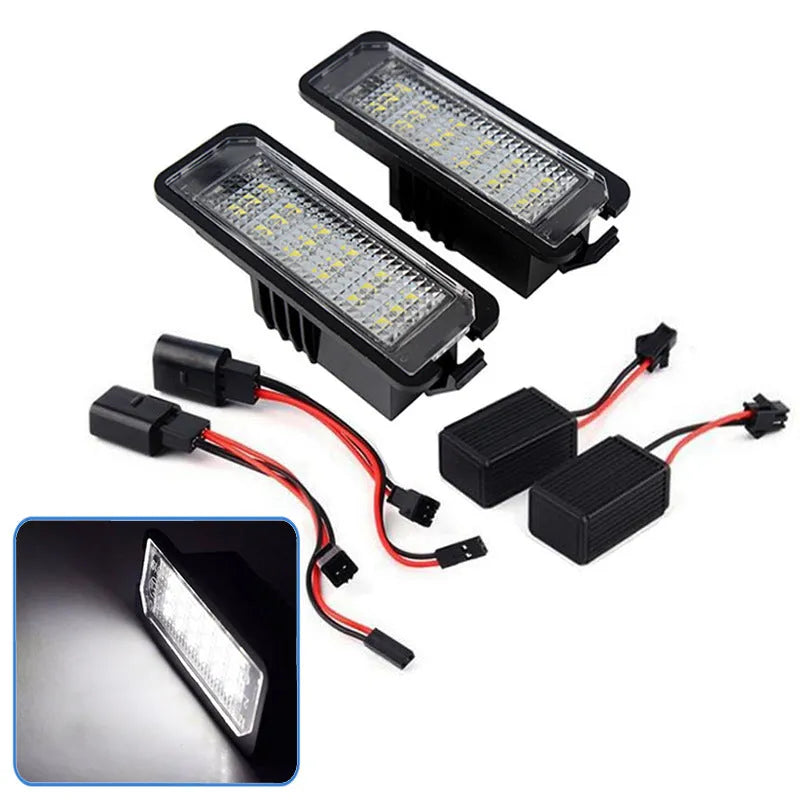 Volkswagen LED licence plate light replacement kit with 24 SMD LEDs for Golf Polo Phaeton models.