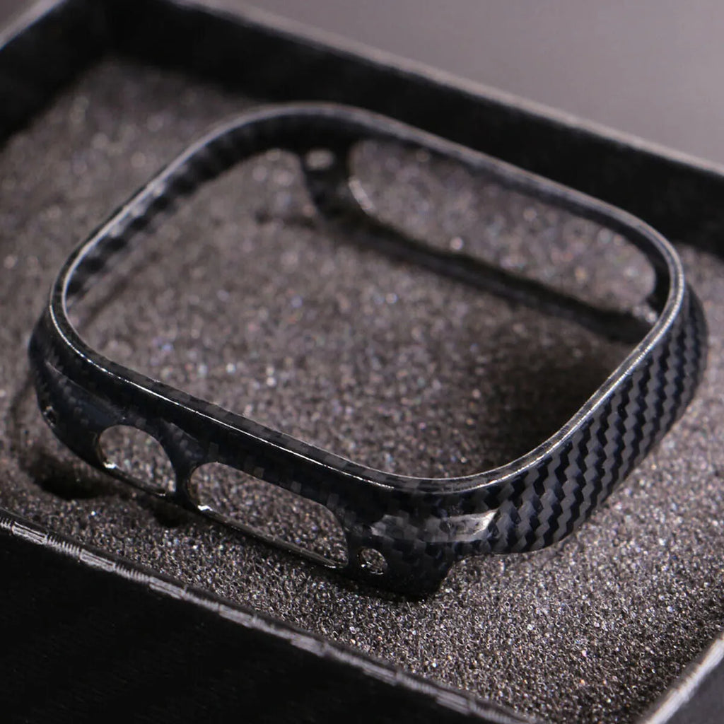Carbon fiber aramid fiber hand watch case in bright black finish for 40mm to Watch 49mm watch sizes