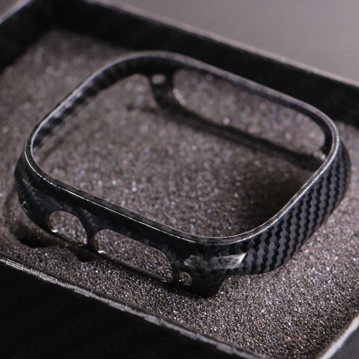 Carbon fiber aramid fiber hand watch case in bright black finish for 40mm to Watch 49mm watch sizes
