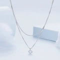 Double-layer sterling silver necklace with pearl chain and adjustable clasp