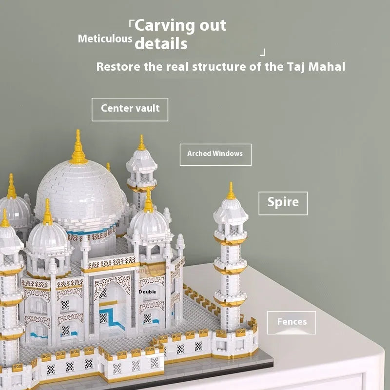 Castle building blocks set Taiji Mausoleum 20cm height 4036 pieces light colour version