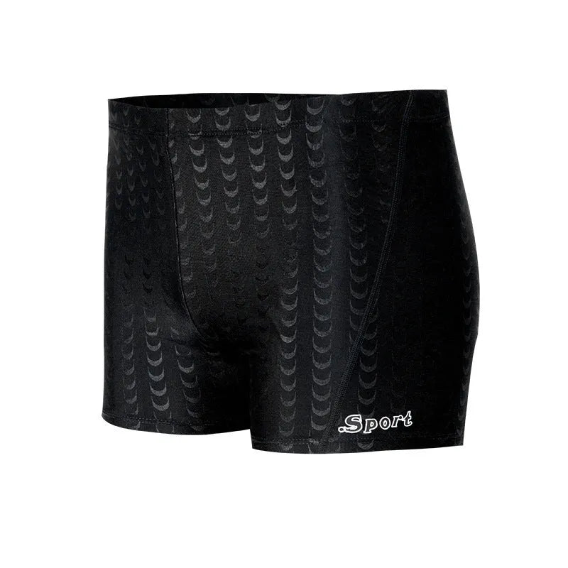 Men's solid colour polyester swimming trunks for swimming and beach activities