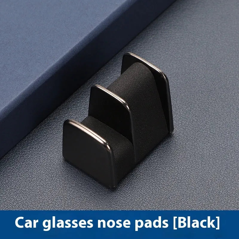 Zinc alloy leather glasses clip for car dashboard in black, grey, green, and red colours