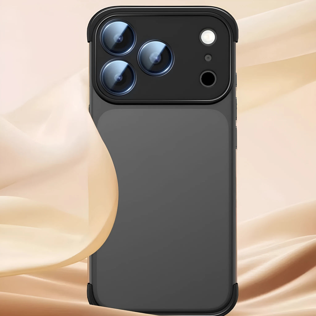 Simple protective shell case for iPhone 17 phone in black, orange, grey, and desert colour options.