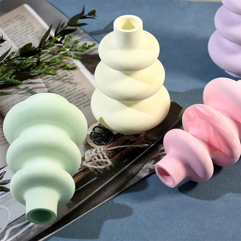 Three layer circle vase ornament silicone mold for baking and craft projects