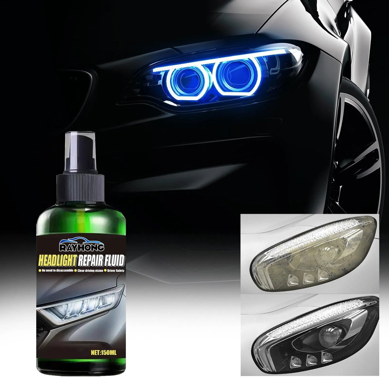 150ml bottle of car headlight repair liquid for lens restoration