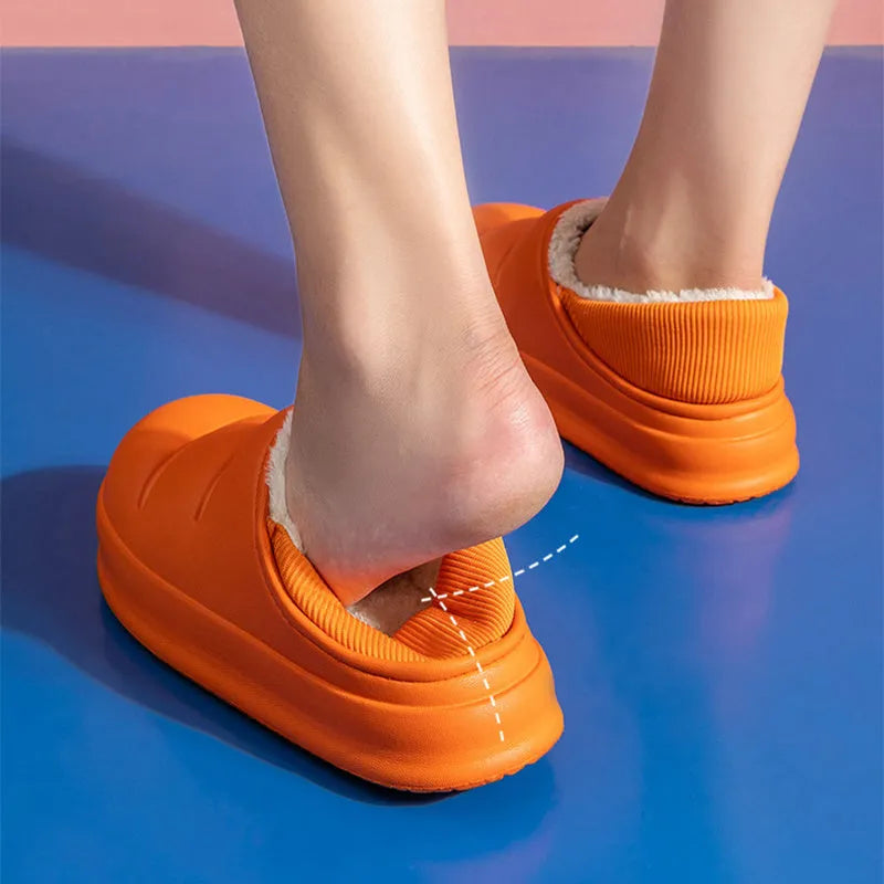EVA cotton slippers with non-slip soles in yellow, green, black, grey, pink or orange colours