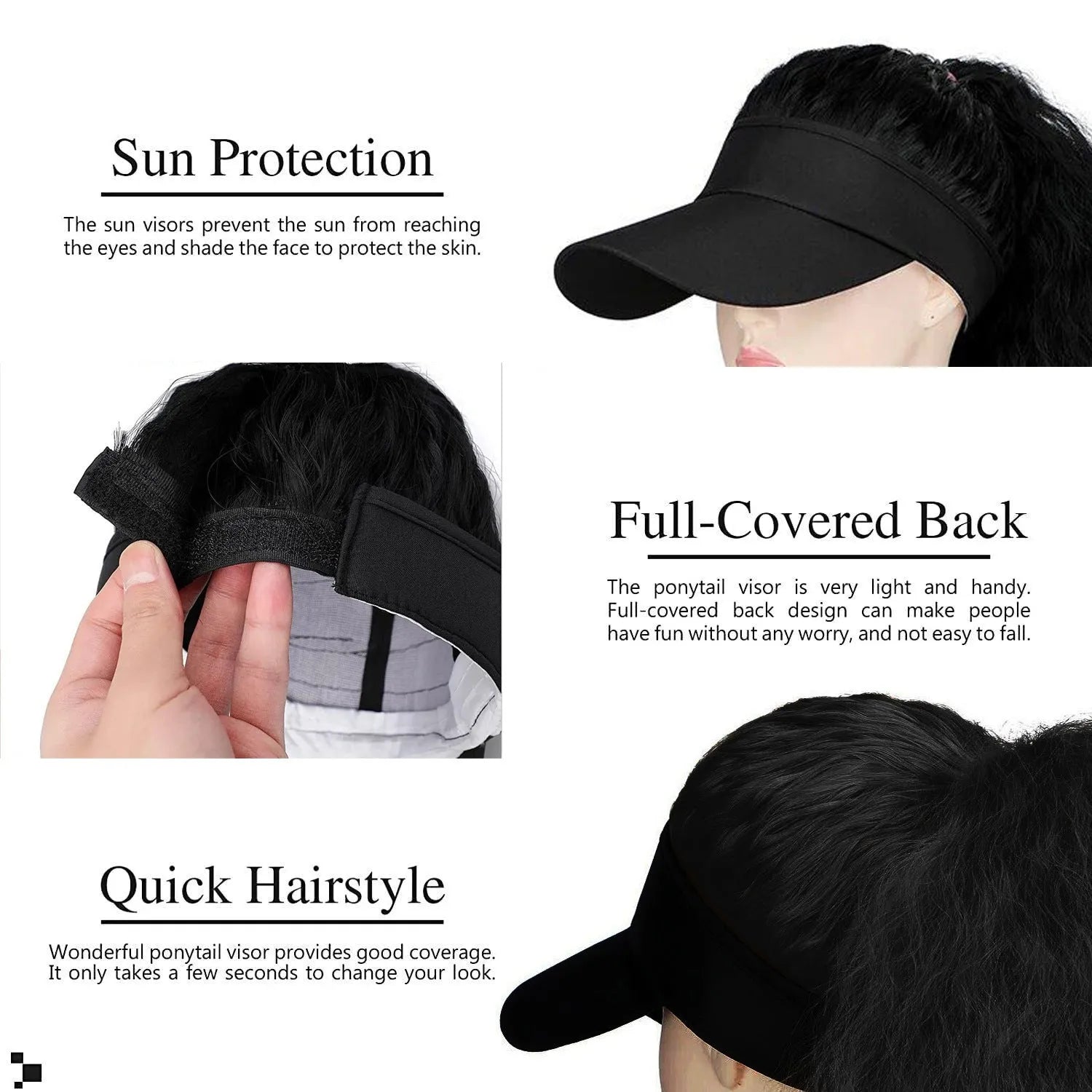 Short synthetic wig with horse tail waves style on a nude hat base, shown in a dark brown colour.