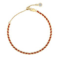 Women's 925 sterling silver bracelet with gold electroplating and red rope lucky charm, simple geometric style