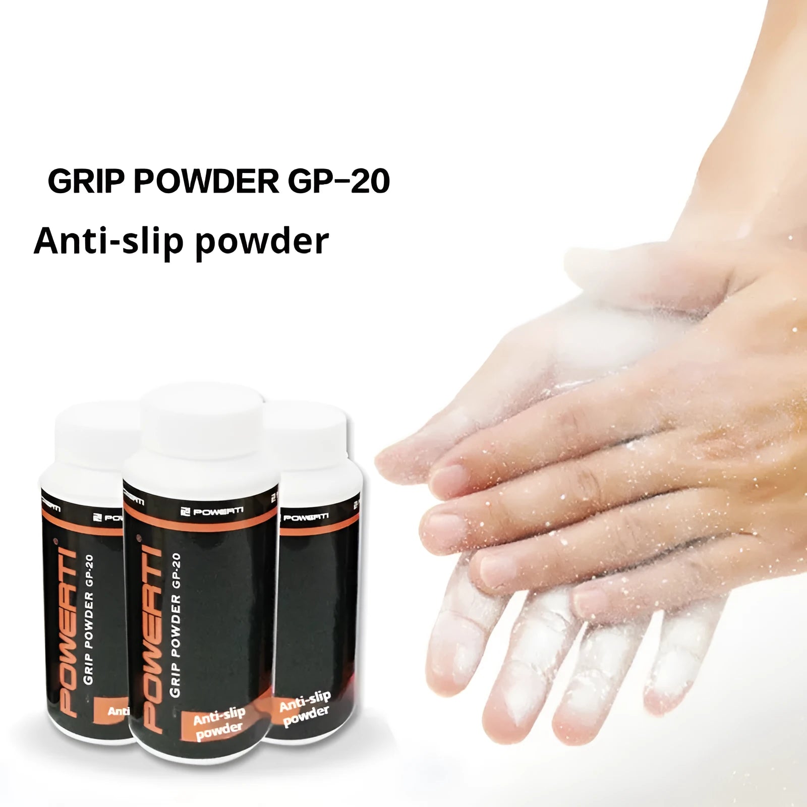 White container of magnesium carbonate sports anti-slip powder for badminton and weightlifting