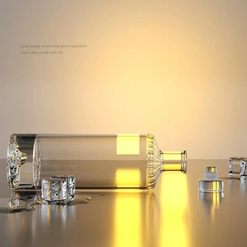 500ml thickened crystal glass wine bottle in transparent, blue, gold, or red, empty and ready for fruit wine, oil, or beverages