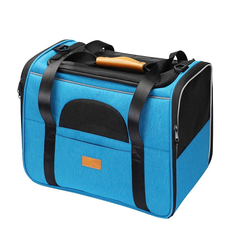 Foldable Oxford cloth pet diaper bag for small dogs and cats, 45x35x33cm, in black, with shoulder strap.