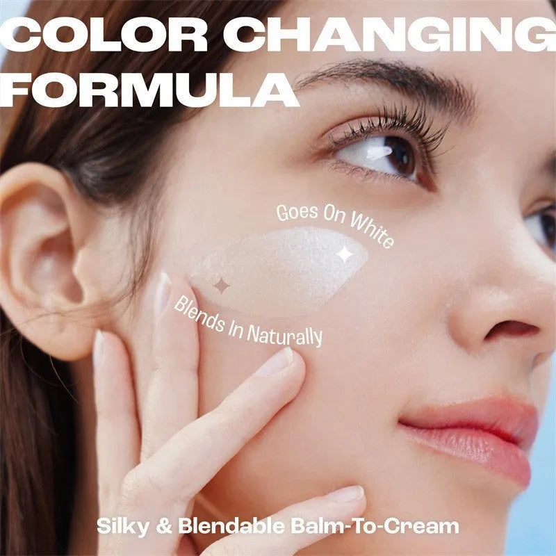 Blanc Cover Cream Stick V foundation brush with detachable head shown in light colour option.