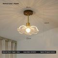 Japanese style log walnut brass ceiling lamp for entrance hallway