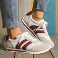 Wine red Cortez retro sneakers with cross-strap detail and mesh lining