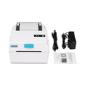 White compact Bluetooth heat-sensitive label printer with USB port