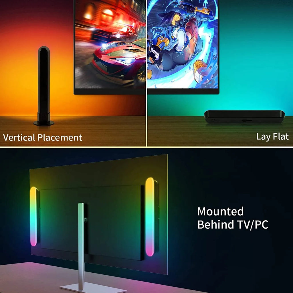 LED computer phantom desktop atmosphere light in black with voice control and RGBIC RGB colours